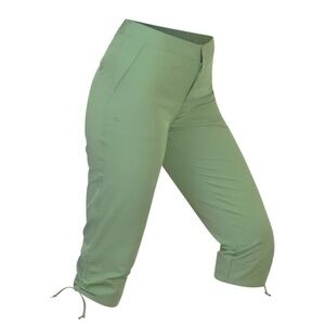 UVSunz Beach Capris. Soft easy-wear moss green w/side adjustable cinch UPF50